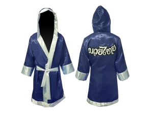 Custom Muay Thai Robe / Fight Robe : Navy